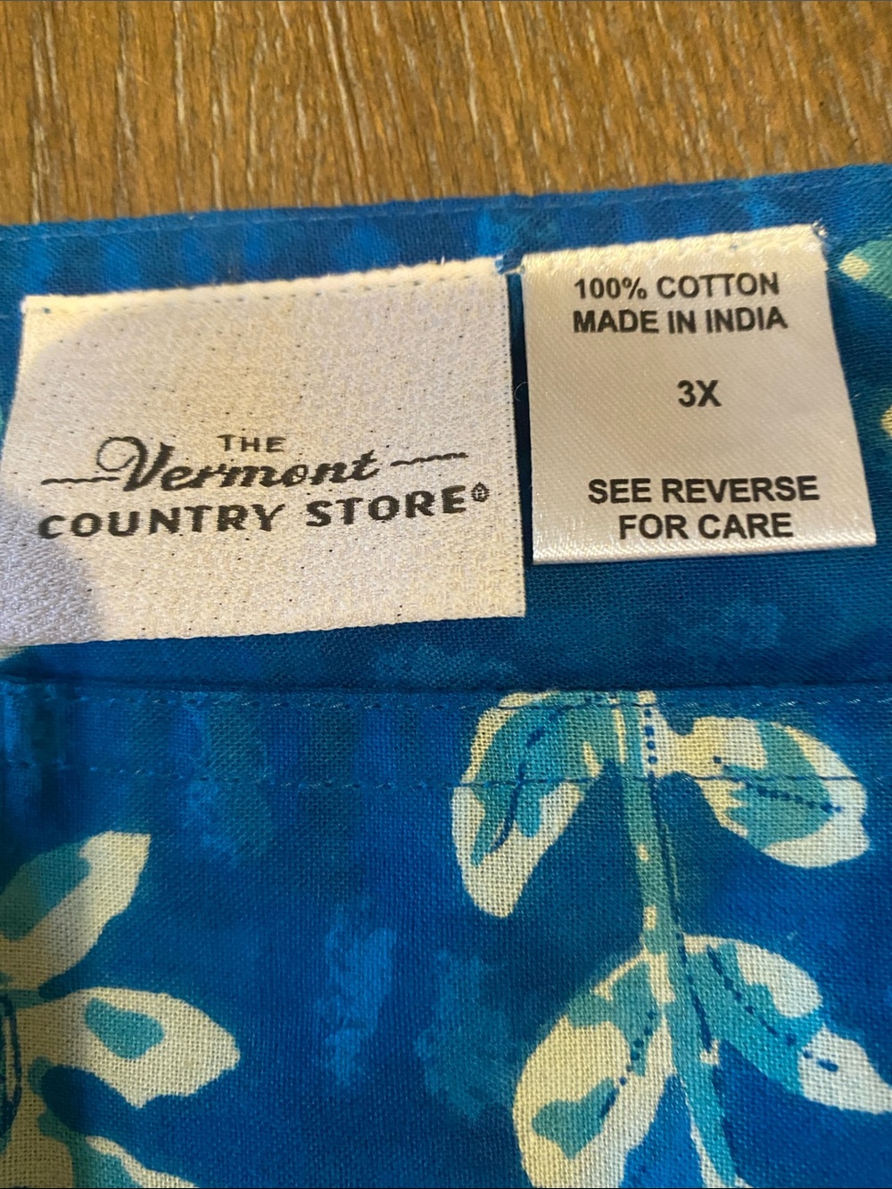 The Vermont Country Store Blue Floral Print Cotton Dress - Picture 7 of 11